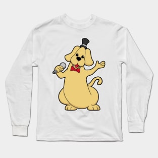 Dog as Singer with Microphone Long Sleeve T-Shirt